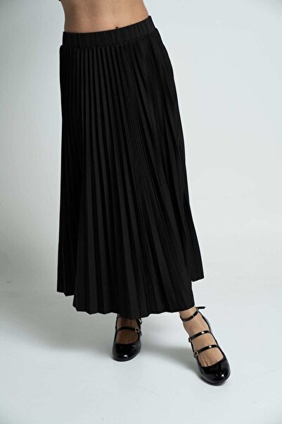 mica Plain Pleated Midi Skirt