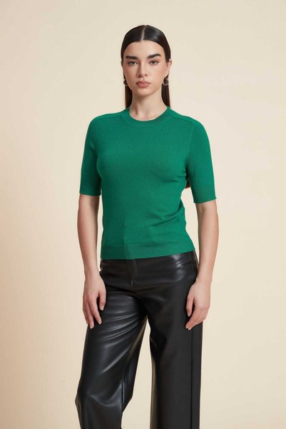 Yola Plain Top with Round Neck and Half Sleeves