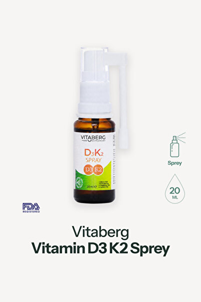 Vitaberg Vitamin D3 K2 Sprey | Günlük Kemik ve Bağışıklık Desteği