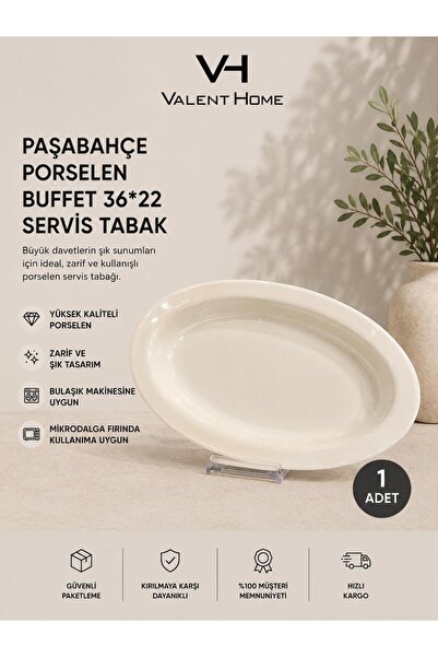 Paşabahçe Porselen BUFFET 36*22 Servis Tabak