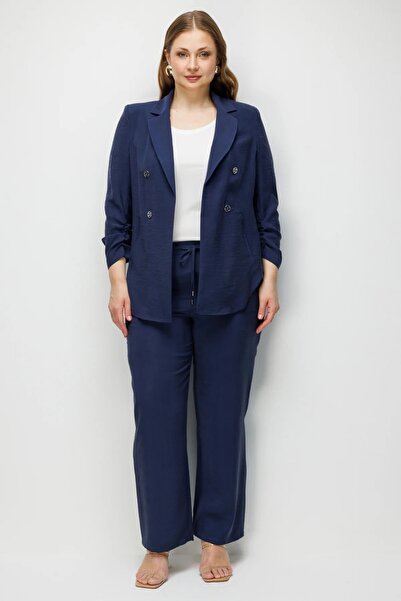 Ekol Elastic Waist Wide Leg Trousers 1604