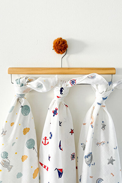 Multi-Purpose Muslin Cover Set of 3, Muslin Newborn Baby Blanket, 100% Cotton Muslin Cloth, 80*90 cm