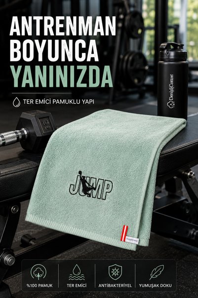 denizlicotton Embroidered Sports Towel Cotton, Anti-Bacterial, Sweat-Absorbent Fitness Plates Boxing Tennis Sports Towel