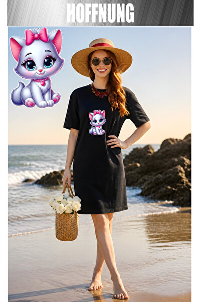 HOFFNUNG Women's Short Sleeve Crew Neck T-Shirt Dress Nightgown