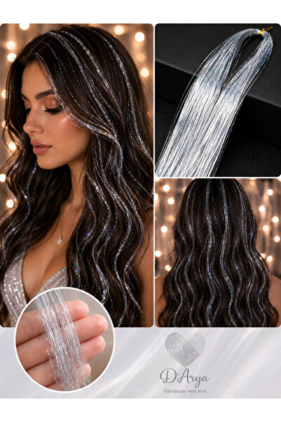 Darya DD245 Işıltılı Gümüş Gri Tinsel Saç Simi Uzatma Gelin Teli - Bride ' s ...