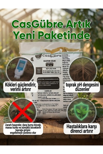 CasGübre Toprak Düzenleyici, Suda Çözülebilen Kalsiyum Sülfat Gübresi 20 Kg