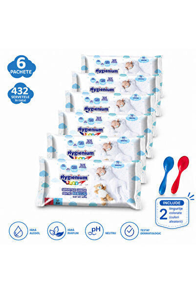 Hygienium Servetele umede bebelusi 6x72 (432 buc), Hygienium, fara alcool, fa...