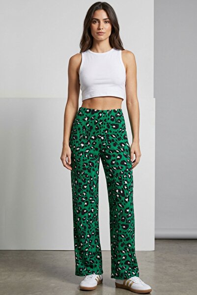 COTENCONCEPT Comfortable Fit High Waist Wide-Leg Viscose Mix Women's Trousers
