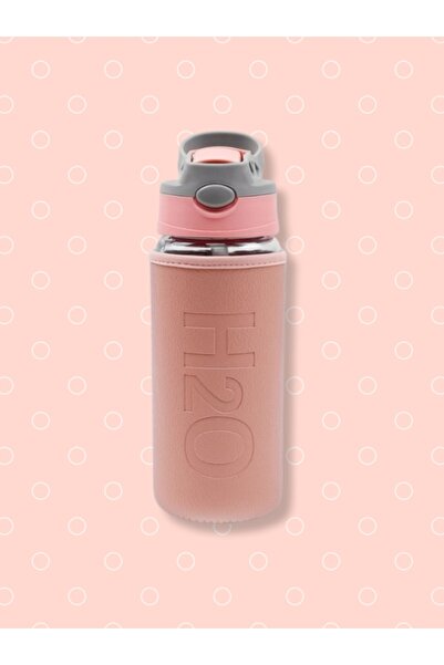 Tohana H2O Glass Flask with Leather Cover and Straw 500 ml