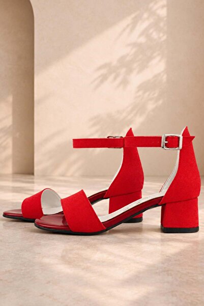 hapshoe Pantofi de seară cu toc pentru fete Lilo Silvery Red cu o singură curea