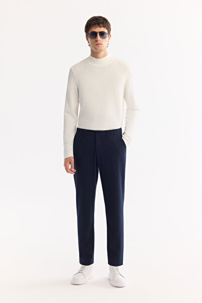 Avva Erkek Lacivert Yani Lastikli Bi-Stretch Hafif Slim Fit Pantolon A52Y3213