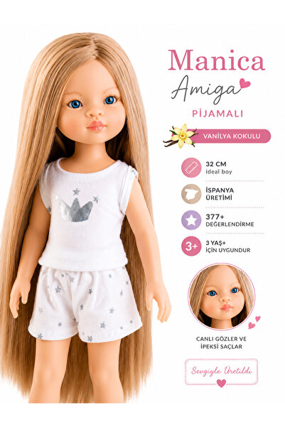 Paola Reina Manica Amiga Oyuncak Bebek 32 cm - Pijamalı Vanilya Kokulu İspany...