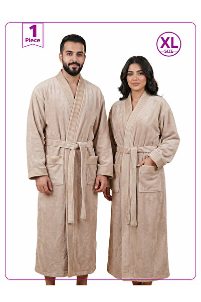 Donetella Unisex Bathrobe XL Size , Kimono Collar, Absorbent Quick Dry Microf...