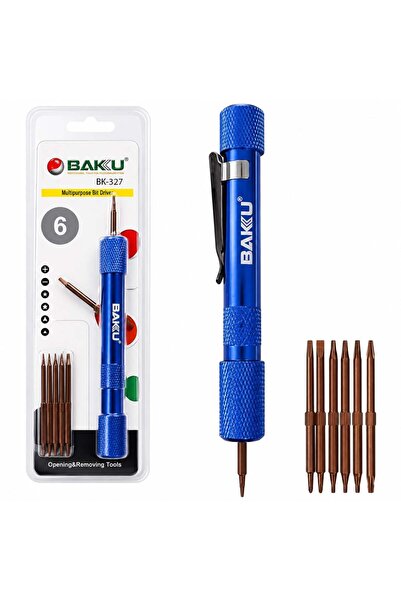 BK-327 Hassas 6 Değiştirilebilir Uçlu Mobil Cep Telefonu Tamir Tornavidası