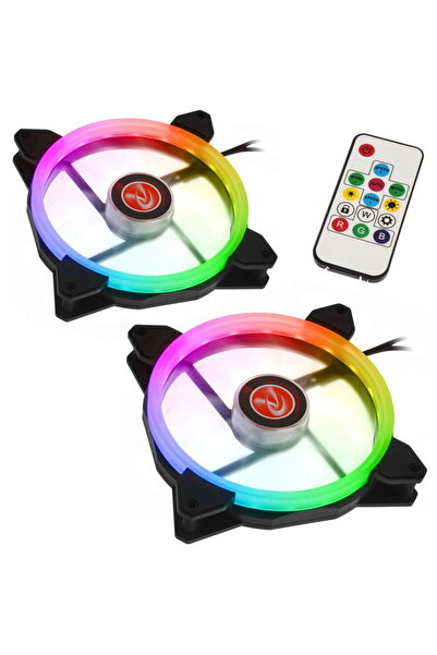 Raijintek Ventilatoare LED RGB IRIS 14 Rainbow, set din 2 piese, incl. Contro...