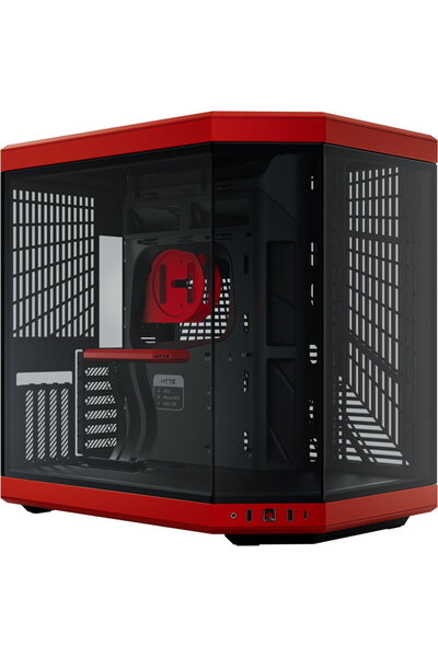 HYTE Mid Tower Fara sursa Y70 Roșu-Negru