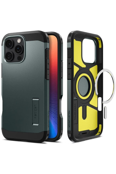 Spigen Carcasă Tough Armor MagSafe verde abyss pentru iPhone 16 Pro