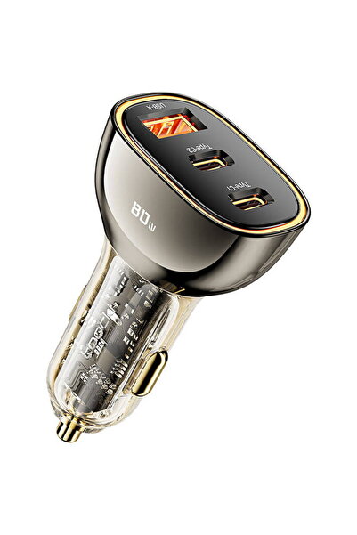 Toocki Încărcător auto 2C+A, 80W (negru)