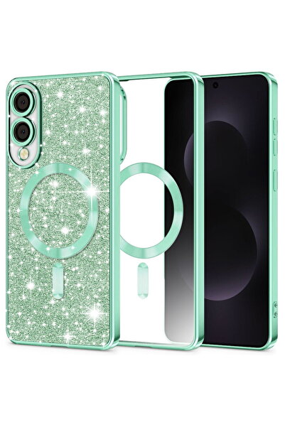 Techsuit Husă pentru Samsung Galaxy S25 Edge - Luxury Glitter MagSafe - Verde...