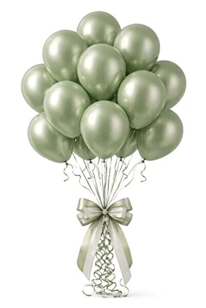 Deniz Party Store Krom Yeşil Altın ( Green Gold ) Balon 12 Inç 10 Adet