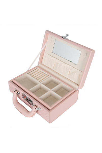 Assoda Small PU jewelry organizer bag with manual number lock