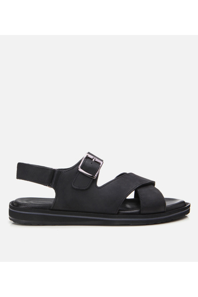 Hotiç Schwarze Ledersandalen für Herren mit Gürtel