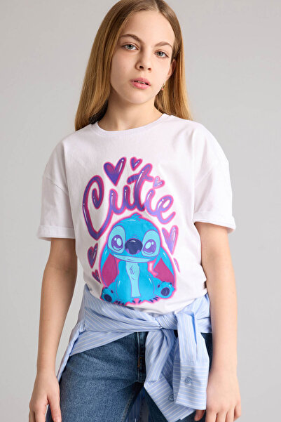 DeFacto 100% βαμβακερό μπλουζάκι Disney Lilo & Stitch για κορίτσια G8184A826SM