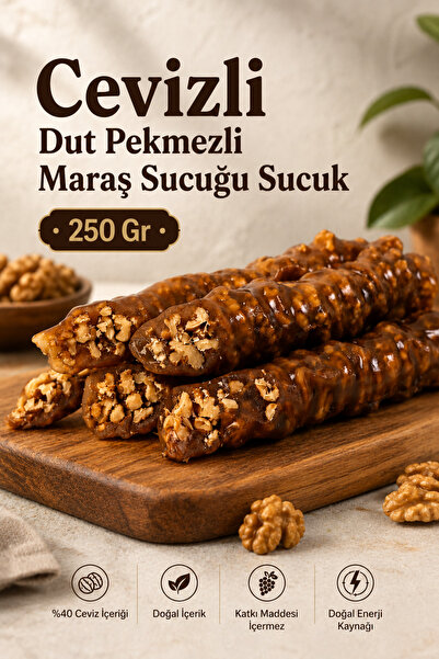 ÜLKÜ KURUYEMİŞ (250 GR) Kalın Cevizli Dut Pekmezli Maraş Sucuğu Sucuk Tatlı A...