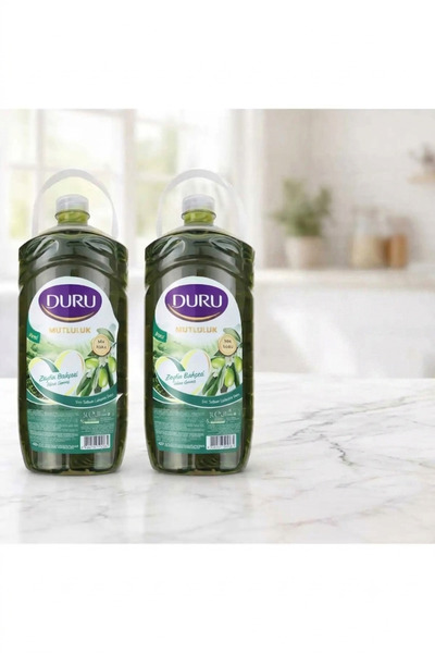 Duru Mutluluk Olive Garden Liquid Soap 3 Liters X 2 Pieces with 5-Piece Plast...