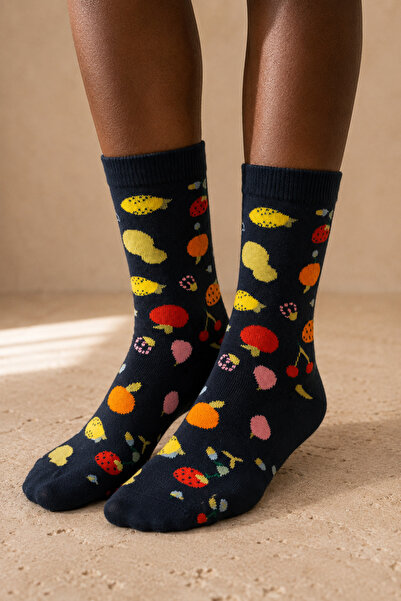 Katia&Bony Children's Fruit Patterned Socks Navy Blue
