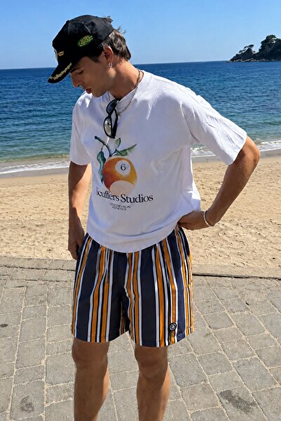 Madmext Striped Smoked Sea Shorts Mdx2956