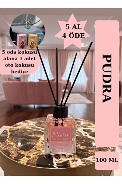 misra home collection 100ML Pudra Kokusu Çubuklu Oda Kokusu Powder Kokusu Dol...