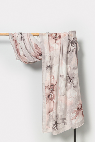GRACE PREMİUM SCARF Flower Pattern Crinkled Look Crush Shawl Casual Stylish D...