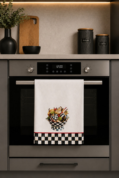 naya home Dekoratif Mutfak Pamuklu Fırın Havlusu Özel Desenli Etnik Model 35x...
