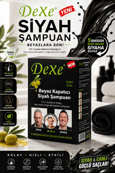 Dexe Black Hair Shampoo - Saç Siyahlaştırıcı Şampuan 10 Adet Kutu