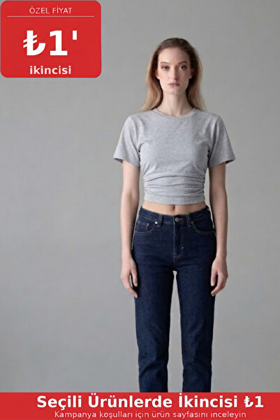 COMBİNE MİCHAİL Tricou gri cu mânecă scurtă pentru femei