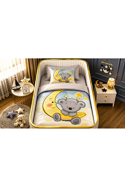 Fabeteks Little Bear and Aydede Single Digital Baby Bedding Set