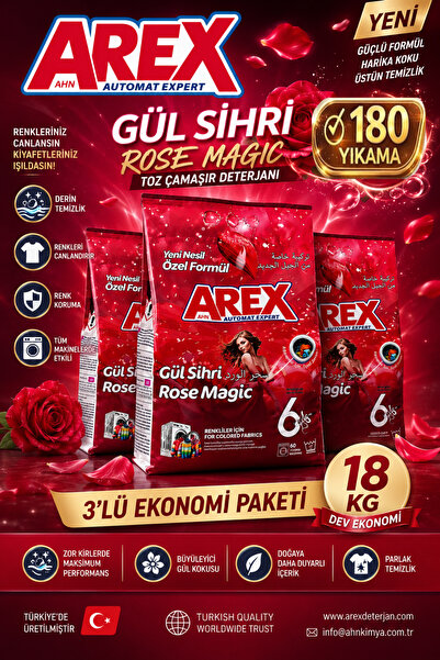 AREX MATİK TOZ ÇAMAŞIR DETERJANI 6 KG RENKLİLER