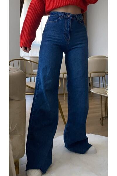 DRC trend Liness Women's Dark Blue Wide Leg Jeans Women's Trousers, Loose Wom...