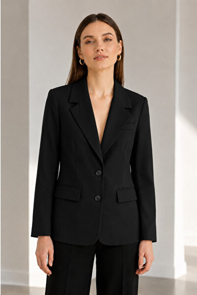 İnouveaue Yırtmaç Detaylı Krep Blazer Ceket