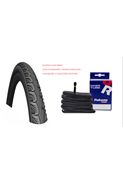Rubena Hook Tekerlekli Sandalye Lastik Seti 24x1 3/8 – 1 Dış Lastik + 1 İç La...