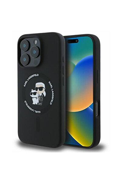 Karl Lagerfeld Case for iPhone 16 Pro Max - Silicone KC Body Ring MagSafe (KL...