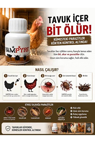 VERMX-TR DOĞAL HAYVAN SAĞLIĞI ÜRÜNLERİ Vampyre Bit Kırmızı Bit GeceBiti Pire ...