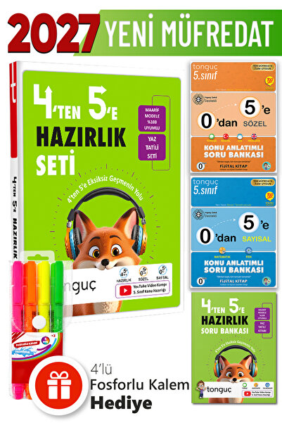 Tonguç Yayınları 4'ten 5'e Hazırlık Seti 3 Kitap + Hediyeli
