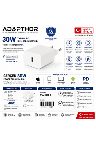 ADAPTHOR Tta-300c 30w 5v3a/ 9v 3a/ 12v 2.5a 15v 2a/ 20v 1.5a Pd Adaptör