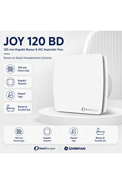 Venteurope JOY 120 BD – 12 cm Banyo & Tuvalet Aspiratörü | Sessiz ve Güçlü Kl...