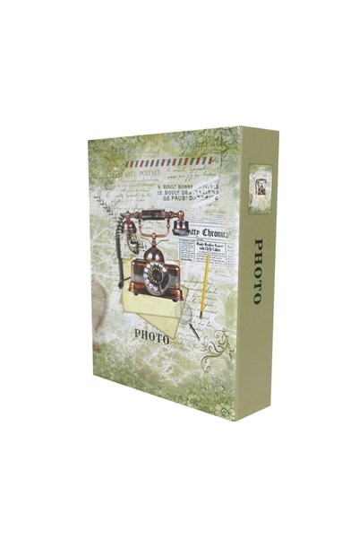 Rabsev Photo Album 10X15Cm 200 Photo Capacity Colorful Antique Telephone Pattern Memory Album