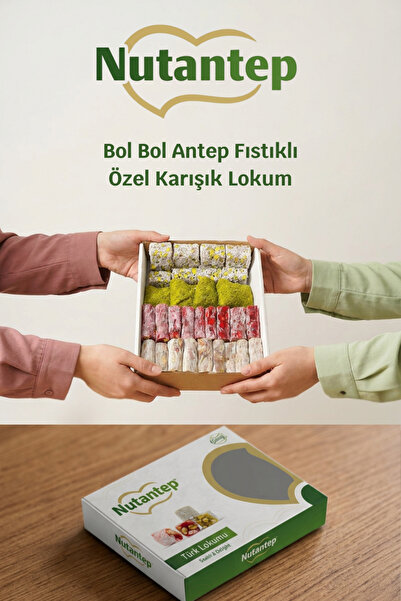 nutantep Bol Bol Antep Fıstıklı Özel Karışık Lokum - 1 KG