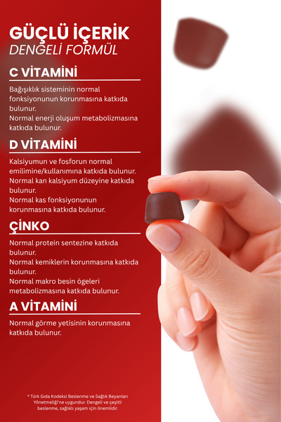 Y'our Gummie Kadınlar için Multivitamin ve Mineral Koenzim Q10,A,B1/2/3/6/12,D3,E,K2 Çiğnenebilir Gummy