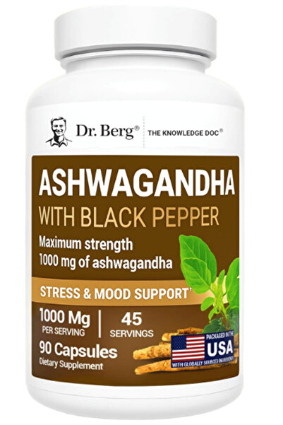 Dr. Berg Ashavagda+ 1000mg Black Pepper from Bioperine-90 Capsules.